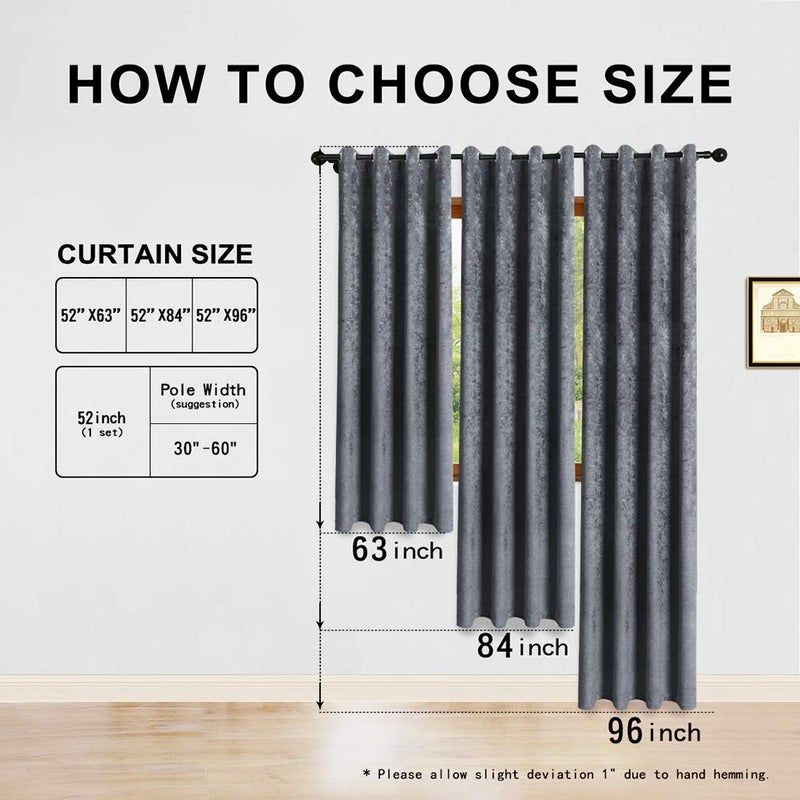 ELKCA Grey Room Curtain for Bedroom Double-Sided Chenille Window Curtains for Living Room,Pack of 2 (Grey, 52" W x 84" L) - Image 5